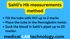 sahli's hemoglobin measurements method procedure