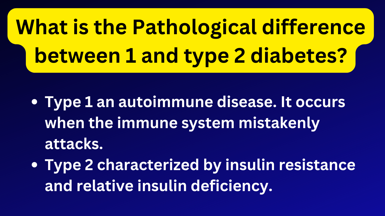 Pathological difference between 1 and type 2 diabetes difference between type 1 and 2 diabetes