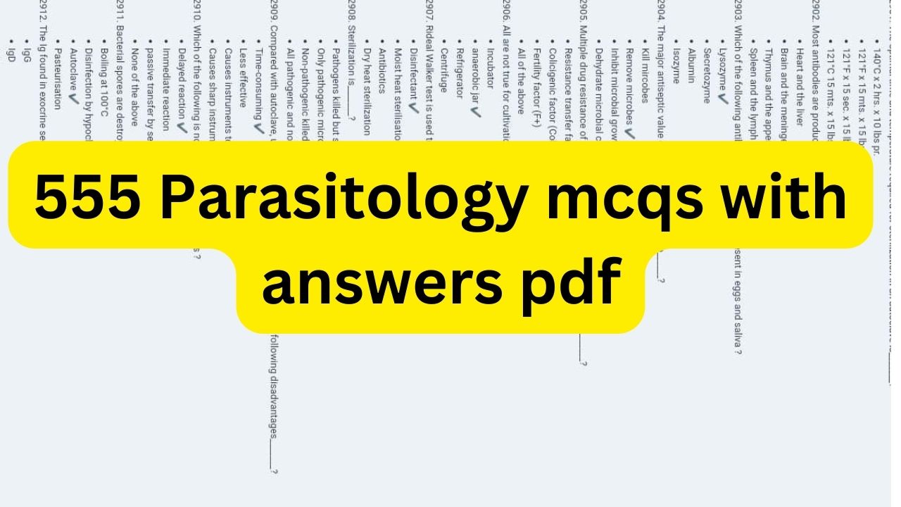 Parasitology mcqs with answers pdf