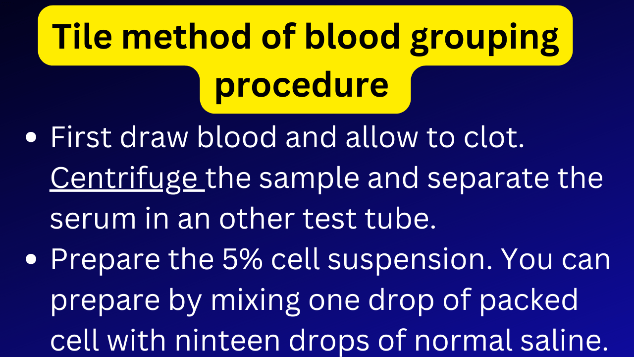 Tile Method Of Blood Grouping (forward And Reverse Blood Grouping Procedure)