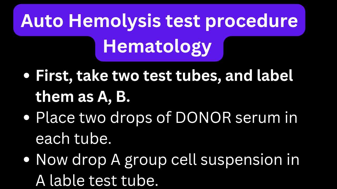 auto Hemolysis test procedure hematology