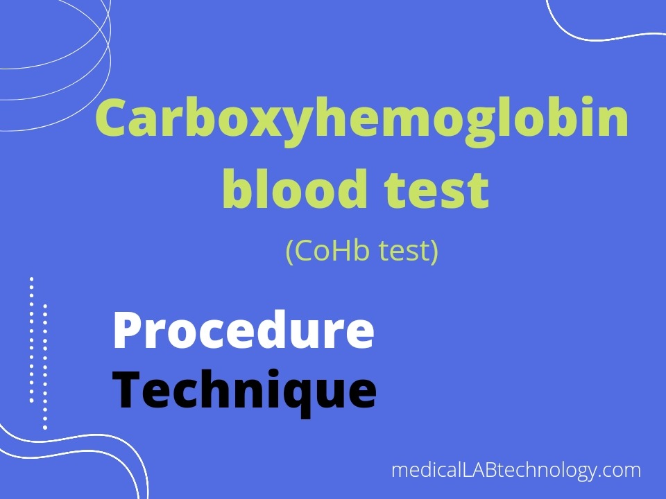 carboxyhemoglobin blood test procedure principle