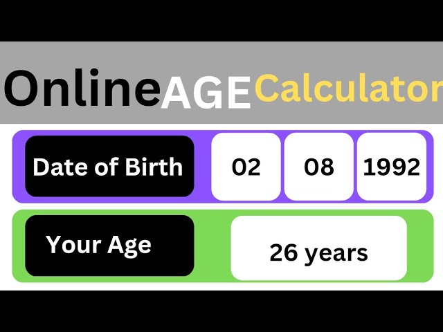 calculate age from date of birth, age calculator online