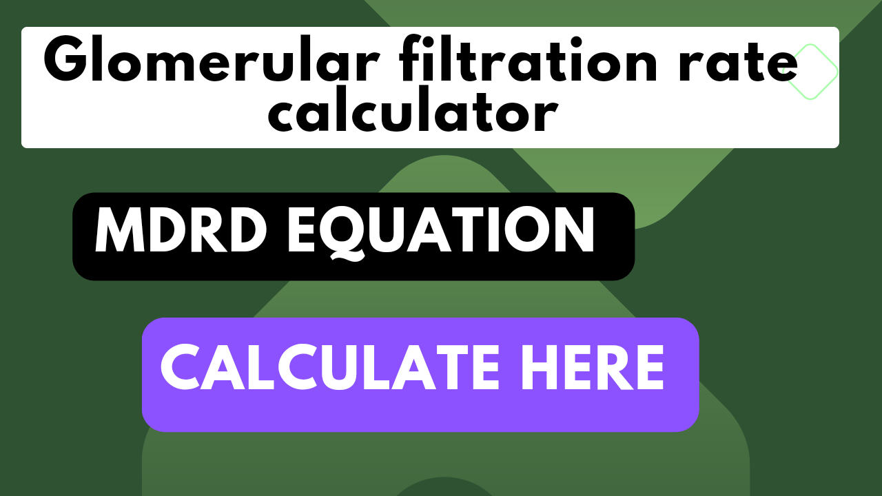 How To Calculate Gfr Calculator Mdrd Equation?