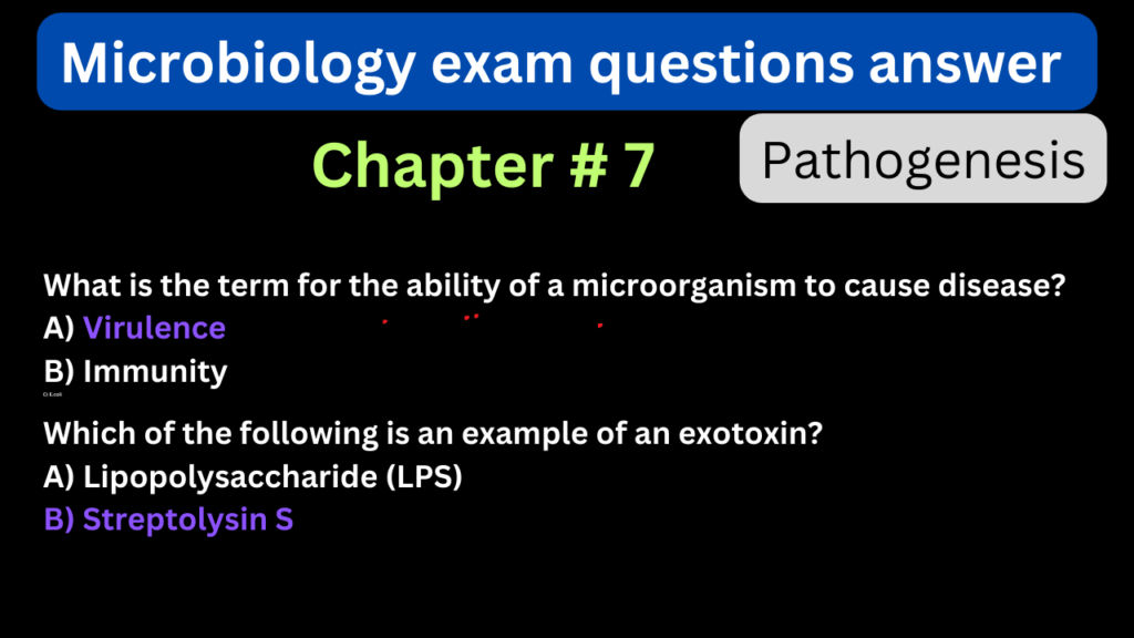 Microbiology mcq with answers PDF - Pathogenesis
