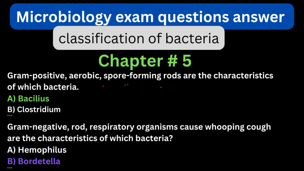 Microbiology exam questions answer pdf chapter 5 - Classification of bacteria