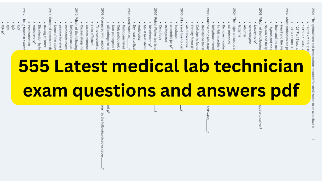 medical lab technician exam questions and answers pdf download