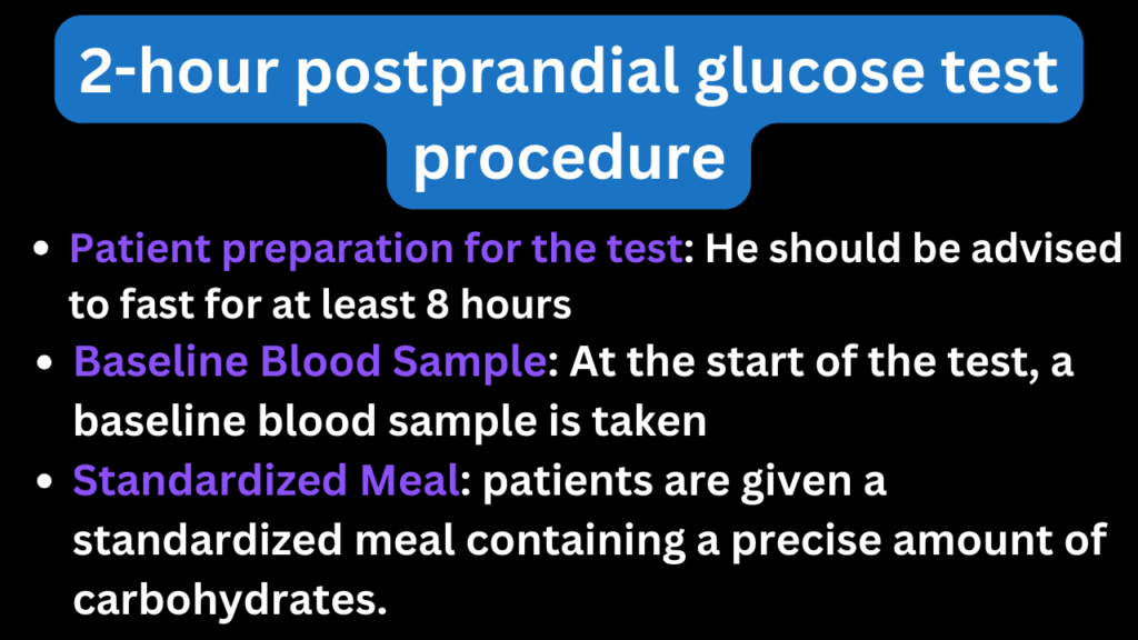 2-hour postprandial glucose test procedure