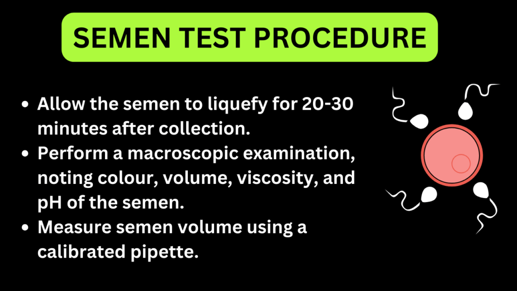 Semen analysis test procedure