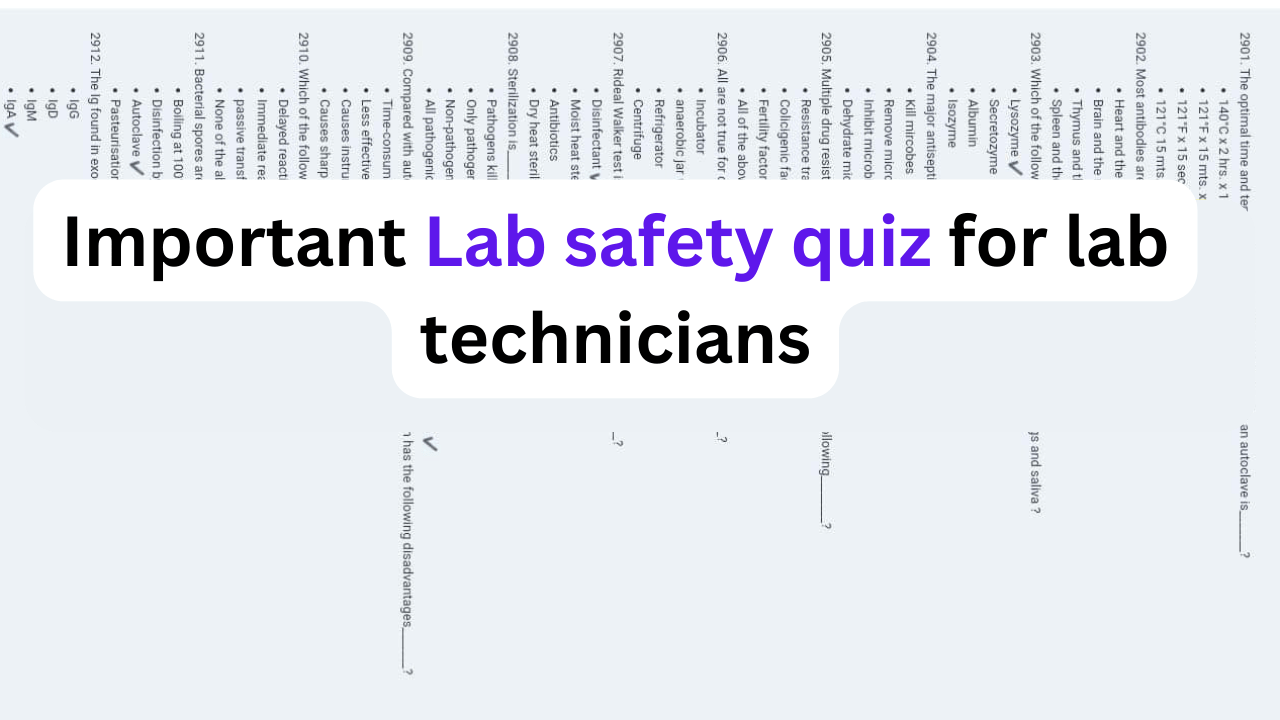 Lab safety quiz for lab technicians