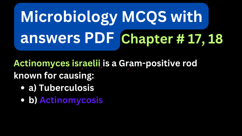 Microbiology mcqs with answers pdf Chapter 17, 18