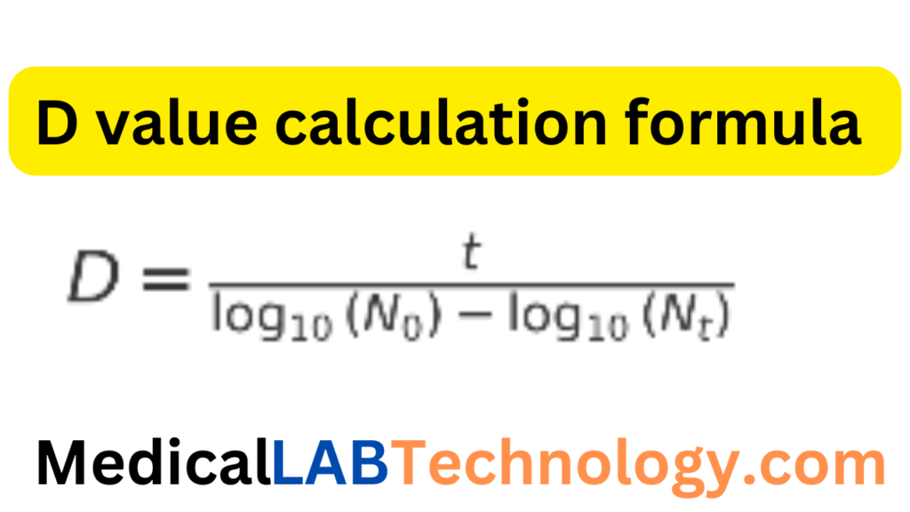 Formula of D value calculation microbiology 